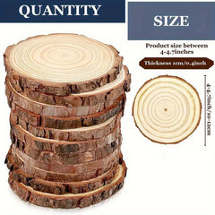 10pcs Natural Tree Leather Wood Coaster Pieces Craft Wood Christmas Ornaments