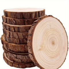 10pcs Natural Tree Leather Wood Coaster Pieces Craft Wood Christmas Ornaments