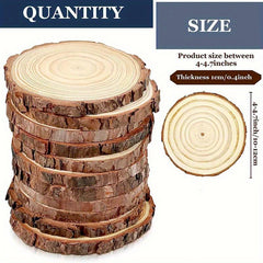 10pcs Natural Tree Leather Wood Coaster Pieces Craft Wood Christmas Ornaments