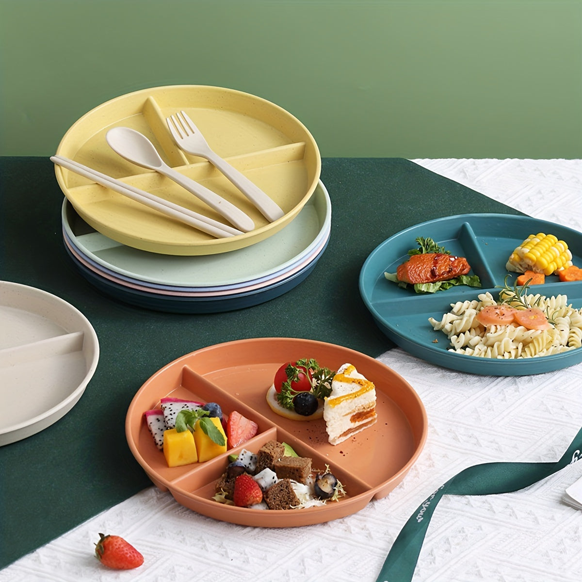Divided Meal Plate for Weight Loss, BBQs, Picnics - Kitchen Supplies