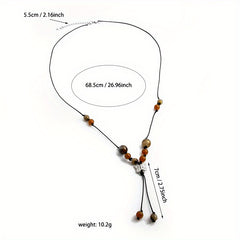 Hand Knitted Beaded Butterfly Pendant Necklace
