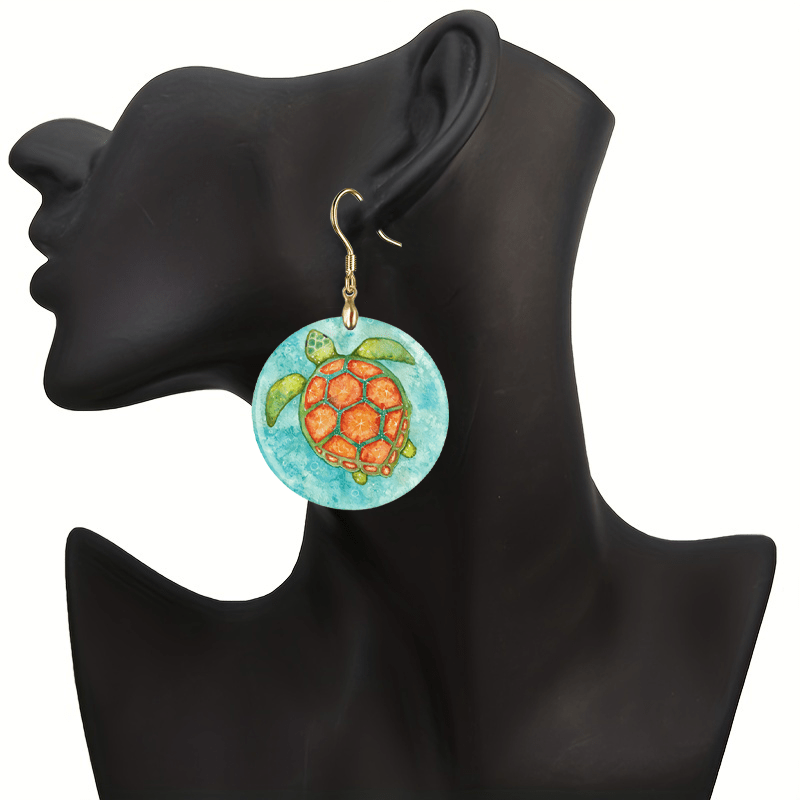 Funny Green Turtle Acrylic Earrings for Party Halloween Birthday Gift