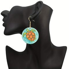 Funny Green Turtle Acrylic Earrings for Party Halloween Birthday Gift