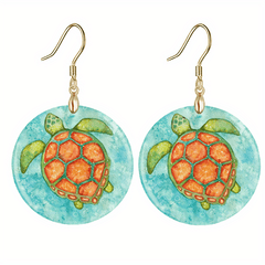 Funny Green Turtle Acrylic Earrings for Party Halloween Birthday Gift