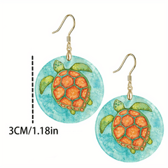 Funny Green Turtle Acrylic Earrings for Party Halloween Birthday Gift