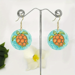 Funny Green Turtle Acrylic Earrings for Party Halloween Birthday Gift