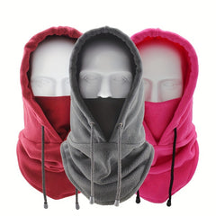 Winter Windproof Hood with Ear Protection and Neck Cover Warm Plush Skiing Mask