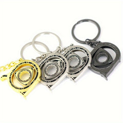 360 Rotatable Car Engine Keychain Charm Pendant