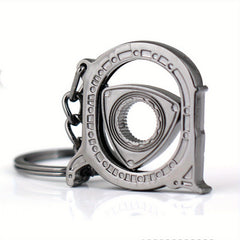 360 Rotatable Car Engine Keychain Charm Pendant