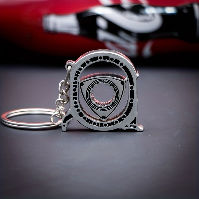360 Rotatable Car Engine Keychain Charm Pendant