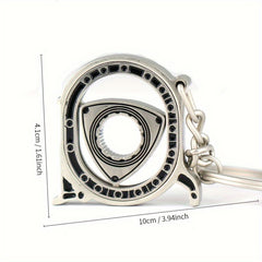 360 Rotatable Car Engine Keychain Charm Pendant