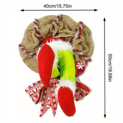 Christmas Plush Wreath Stuffed Legs Toy Doll Indoor Front D