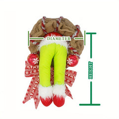 Christmas Plush Wreath Stuffed Legs Toy Doll Indoor Front D