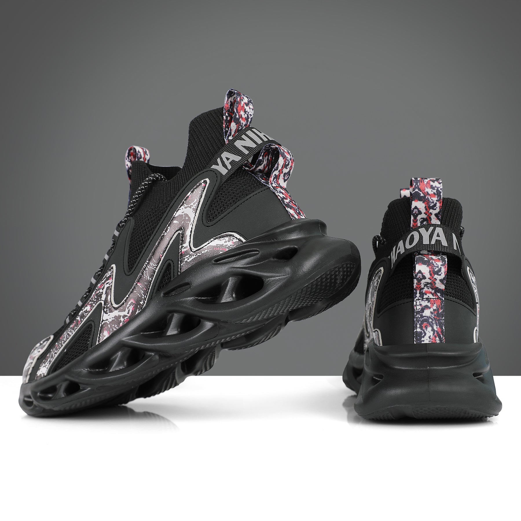 Men's Shock Absorption Blade Shoes Lace Up Non Slip Shoes