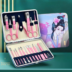 19pcs Nail Clippers Set Stainless Steel Manicure Tool
