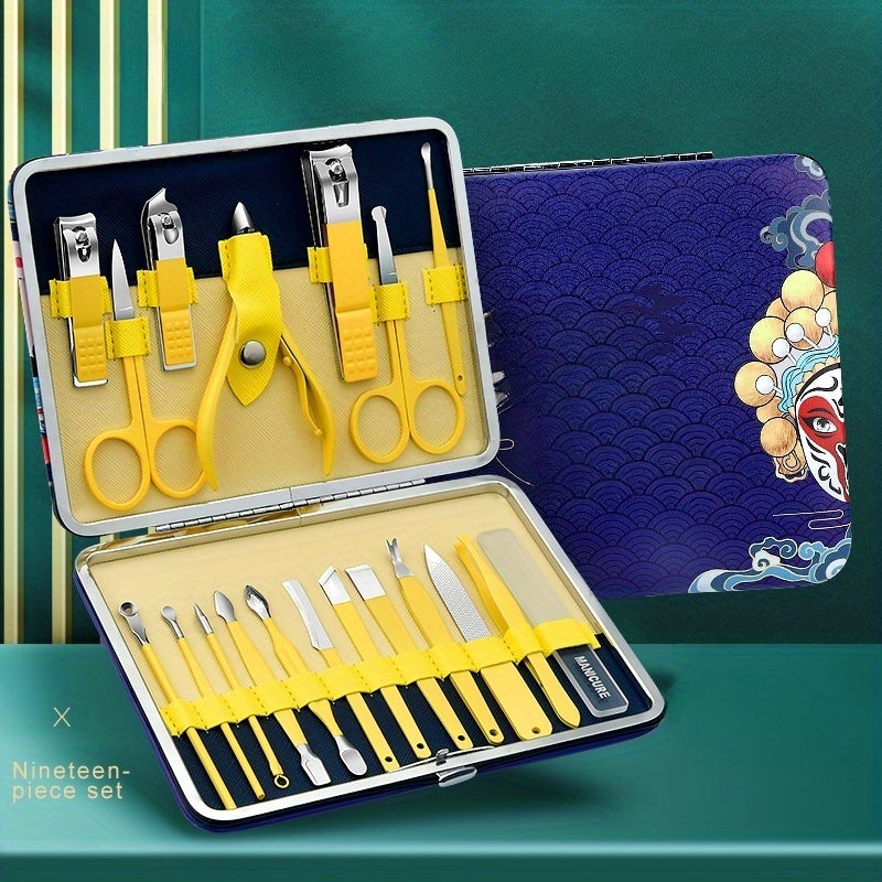 19pcs Nail Clippers Set Stainless Steel Manicure Tool