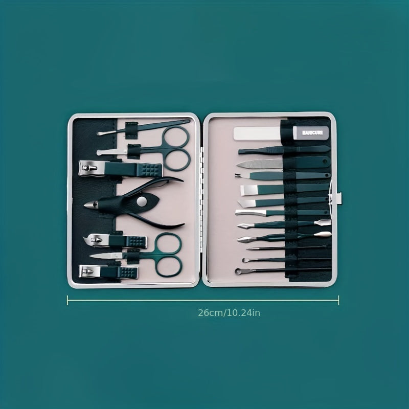 19pcs Nail Clippers Set Stainless Steel Manicure Tool