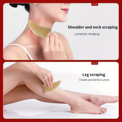 2pcs Chinese Facial Massage Tool Faux OX Horn Gua Sha Board SPA Massage