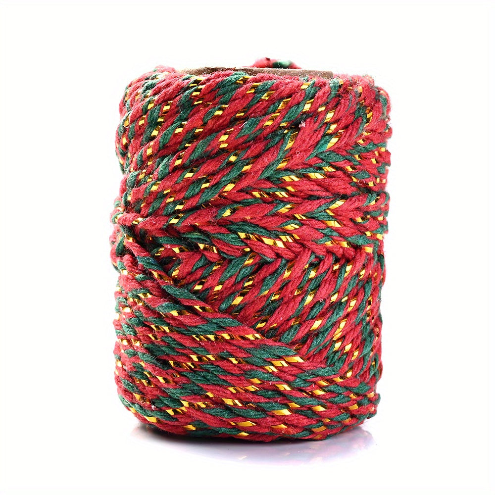20m Golden Red Green 2mm Christmas Twine For Gift Wrapping DIY Crafts