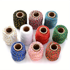 20m Golden Red Green 2mm Christmas Twine For Gift Wrapping DIY Crafts