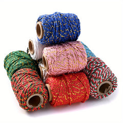 20m Golden Red Green 2mm Christmas Twine For Gift Wrapping DIY Crafts