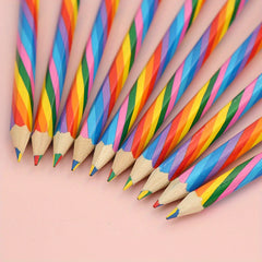 1pc Rainbow Pencil Four Core Pencil Graffiti Drawing Stationery