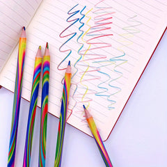 1pc Rainbow Pencil Four Core Pencil Graffiti Drawing Stationery