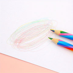 1pc Rainbow Pencil Four Core Pencil Graffiti Drawing Stationery