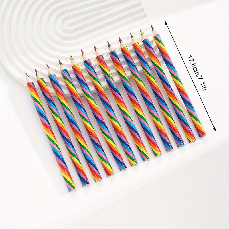 1pc Rainbow Pencil Four Core Pencil Graffiti Drawing Stationery