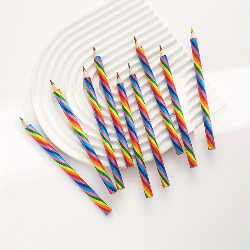 1pc Rainbow Pencil Four Core Pencil Graffiti Drawing Stationery