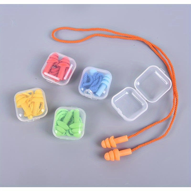 2pcs Soft Anti Noise Ear Plugs Waterproof Swimming Earplugs with Rope