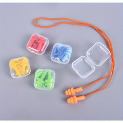 2pcs Soft Anti Noise Ear Plugs Waterproof Swimming Earplugs with Rope