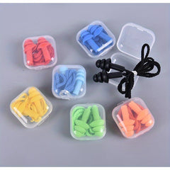 2pcs Soft Anti Noise Ear Plugs Waterproof Swimming Earplugs with Rope