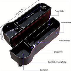 Car Seat Gaps Filler Organizer with Cup Holders