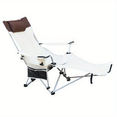 Outdoor Folding Chair Portable Beach Chair Moon Chair Lounge Folding Bed