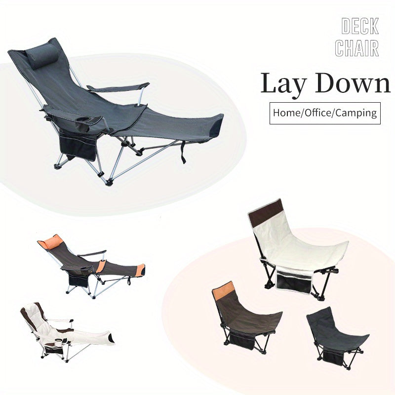 Outdoor Folding Chair Portable Beach Chair Moon Chair Lounge Folding Bed