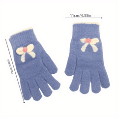Warm Plush Finger Splitting Gloves Touch Screen Cycling Winter Knitted 5 Fingers