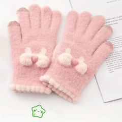 Warm Plush Finger Splitting Gloves Touch Screen Cycling Winter Knitted 5 Fingers