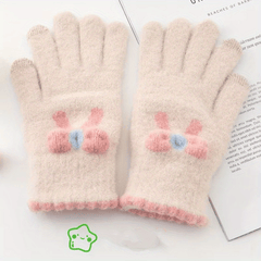 Warm Plush Finger Splitting Gloves Touch Screen Cycling Winter Knitted 5 Fingers
