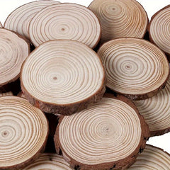 10pcs Natural Wood Round Art Thick Wood Chips Bark DIY Crafts Coasters