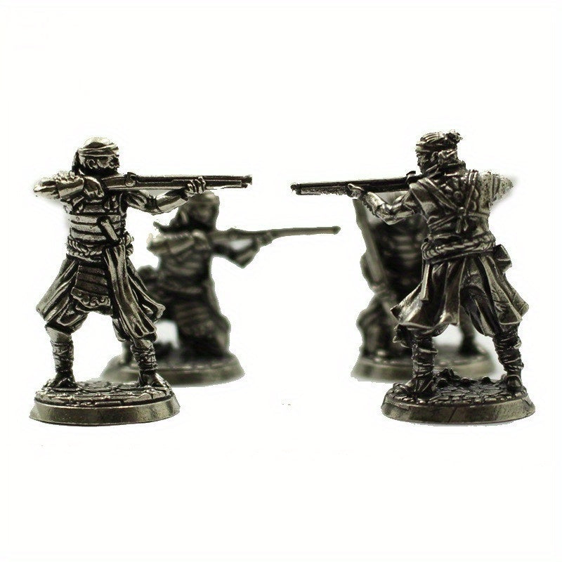 Vintage Copper Gun Soliders Figurines Model Statue Desktop Ornament