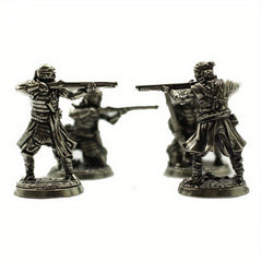 Vintage Copper Gun Soliders Figurines Model Statue Desktop Ornament
