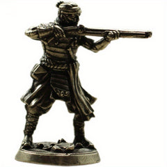 Vintage Copper Gun Soliders Figurines Model Statue Desktop Ornament
