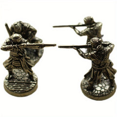 Vintage Copper Gun Soliders Figurines Model Statue Desktop Ornament