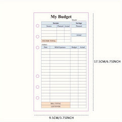 82pcs Weekly&Monthly Planner & 6 Hole Budget System Refill