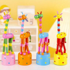 Kids Intelligence Dancing Stand Giraffe Wooden Toy