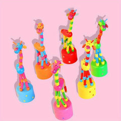 Kids Intelligence Dancing Stand Giraffe Wooden Toy