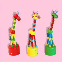 Kids Intelligence Dancing Stand Giraffe Wooden Toy