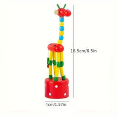 Kids Intelligence Dancing Stand Giraffe Wooden Toy