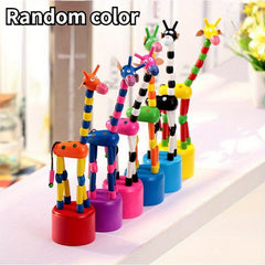 Kids Intelligence Dancing Stand Giraffe Wooden Toy